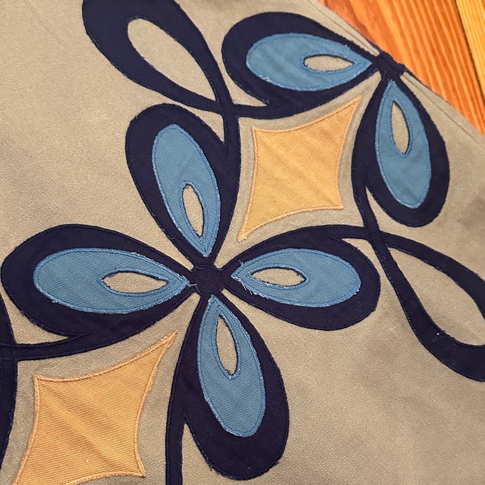Boden classic khaki Floral Appliqué Skirt
